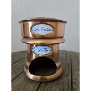 Vintage Copper Teleflora Portugal 1984 Les Bonbons Pot & Le Feu Warmer French